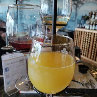 a glass of orange juice