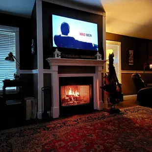 a fireplace in a living room