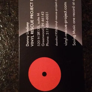 Info side of business card