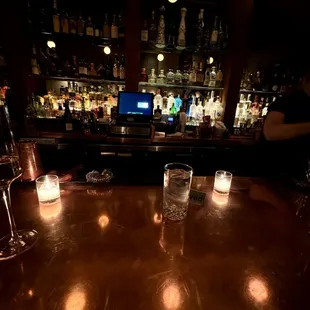 Copper plated bar - a great place to sit and watch the action!