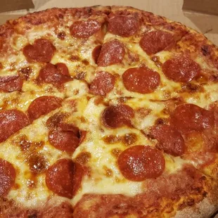 Pepperoni pizza and old bay fries! Delicious!