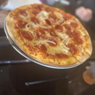 Pepperoni and onion 12&quot; pizza