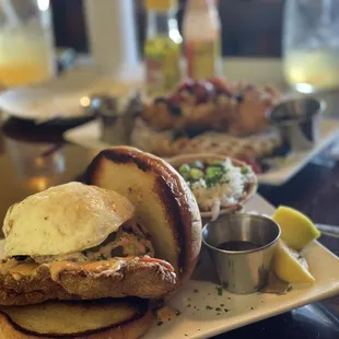 Crispy Fried Catfish Sandwich Lunch Chicken and waffles