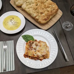 Lasagna with foccacia