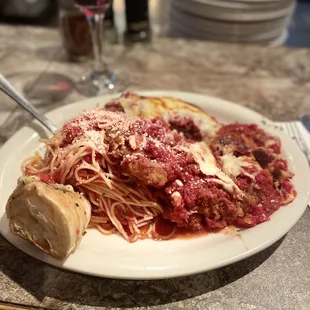 Veal and Chicken Parmigiana