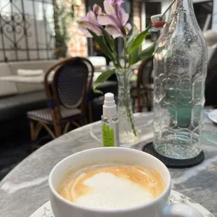 Even sanitizer at each table!