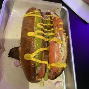 Hot dogs here are really good.