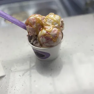 a purple spoon