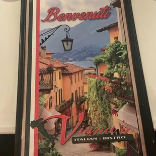 Front of menu