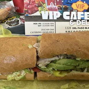 Turkey and avocado sub