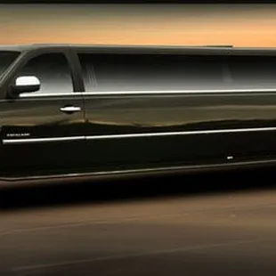 Cadillac Escalade SUV limousine with seating for 14 people.