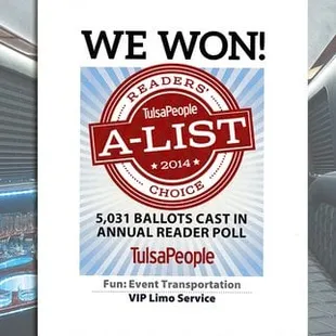 A-List Winner by Tulsa People Magazine 2012, 2013 &amp; 2014. Also voted Best of the Best by Oklahoma Magazine 14 consecutive years.
