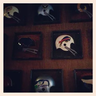The famous helmet wall at VIP