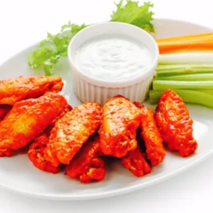 Buffalo wings available in 2 flavor mild or spicy
