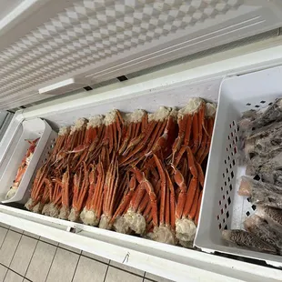 Frozen crab legs, and other items sold by the pound