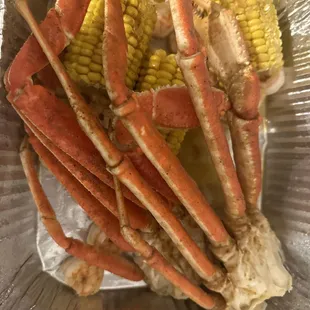 Crab leg dinner which I choose only corn with it.