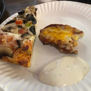Veggie and cheese potato skins