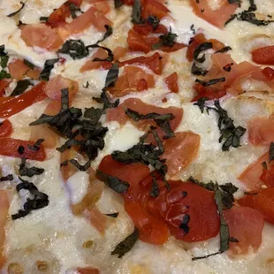 Close up Of Caprese pizza