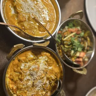 Bhindi Masala, Navratan Korma and Shahi Paneer