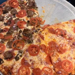 My husband gets half his choice and I get half mine! Yummy!