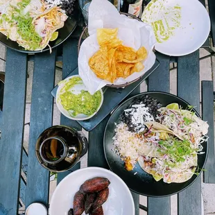 CHIPS &amp; GUACAMOLE; FRIED PLANTAINS WITH CHILE VINEGAR; AL PASTOR