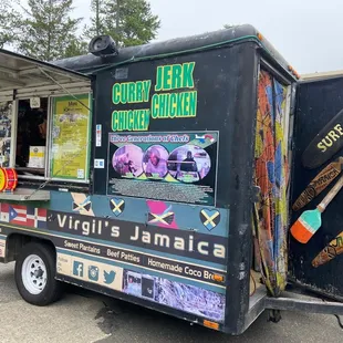 Outside the Virgil&apos;s Jamaica food truck.