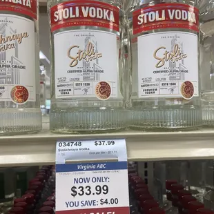 Great price on a handle of Stoli Vodka
