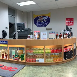 a display of various beverages