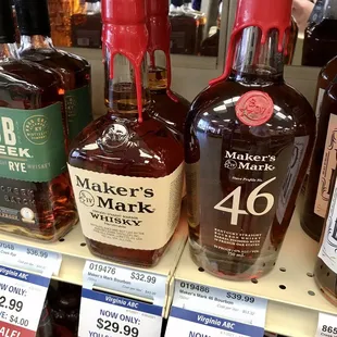 a variety of whiskeys for sale