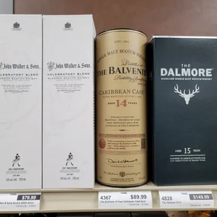 a selection of different types of whiskeys