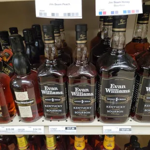 bottles of various types of alcohol