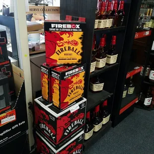 a variety of liquors