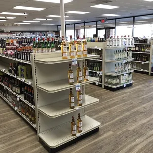 shelves of alcohol and liquor