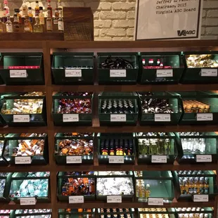 a variety of products on display