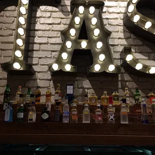 the letters a - s on a brick wall