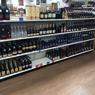 shelves of wine and liquor
