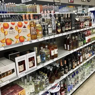 shelves of alcohol and liquor