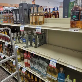 shelves of alcohol and liquor