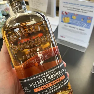 a bottle of bullet bourbon