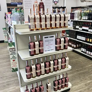 a display of various liquors