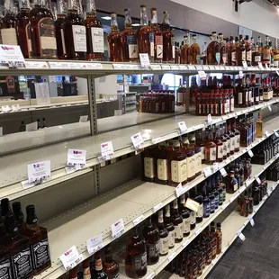 Empty shelves on New Year's Day