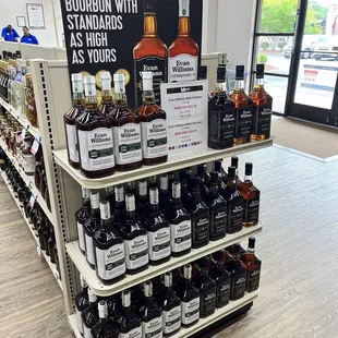 a display of bourbons
