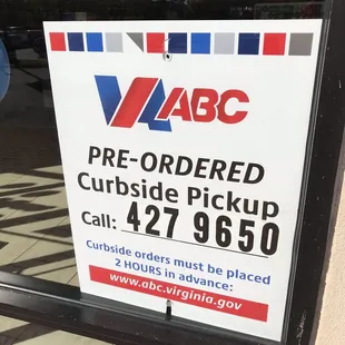 a sign in the window