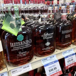 a display of jefferson's kentucky bourbon