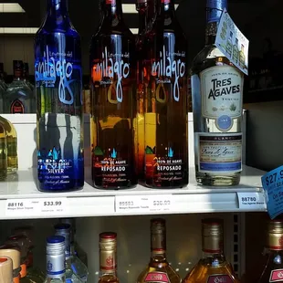 bottles of alcohol on a shelf