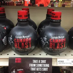 a display of bottles of liquor