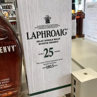 a bottle of laphroaig 25 year old