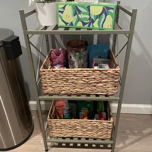 Nice products if needed, in the bathroom