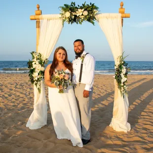 2 post bamboo arbor - Virginia Beach Wedding Chapel - Sandbridge beach wedding