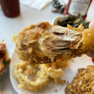 Chicken on the way to my mouth